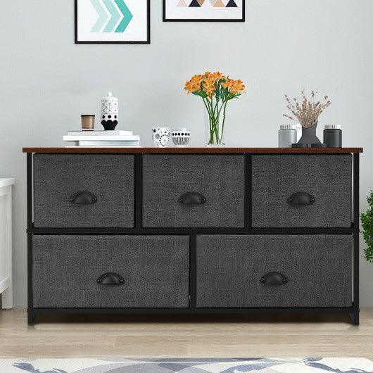 Wood Dresser Storage Unit Side Table Display Organizer-Black at Set Shop and Smile