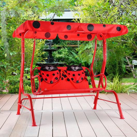 2 Person Kids Patio Swing Porch Bench with Canopy at Set Shop and Smile