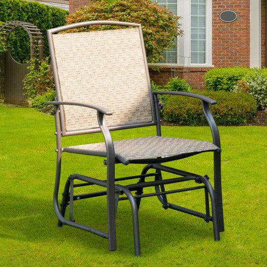 Steel Frame Garden Swing Single Glider Chair Rocking Seating at Set Shop and Smile