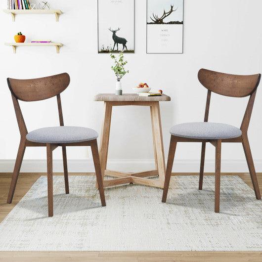 Set of 2 Dining Chairs Upholstered Curved Back Side at Set Shop and Smile
