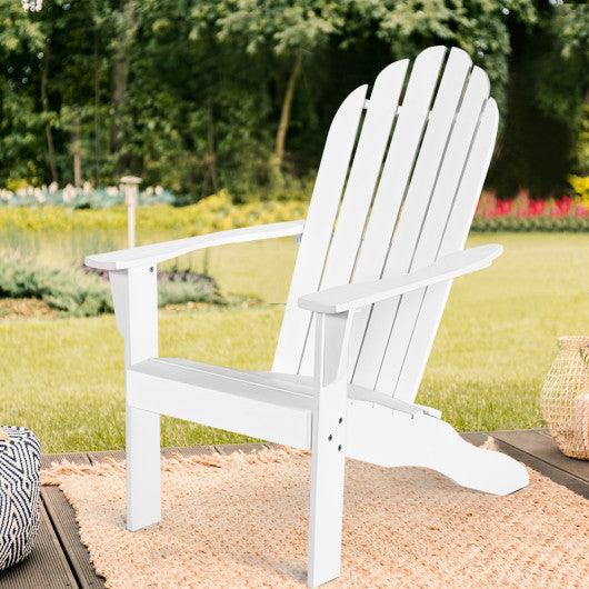 Acacia Wood Outdoor Adirondack Chair with Ergonomic Design-White at Set Shop and Smile