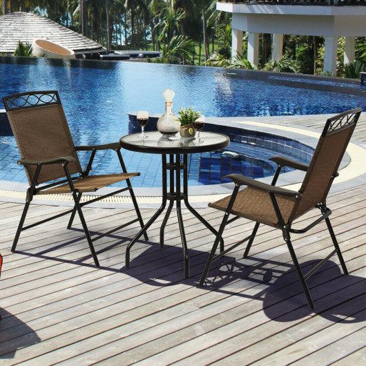 Patio Dining Set with Patio Folding Chairs and Table at Set Shop and Smile