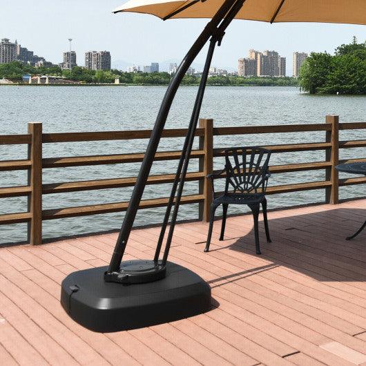 Patio Cantilever Offset Umbrella Base with Wheels for Garden Poolside Deck at Set Shop and Smile