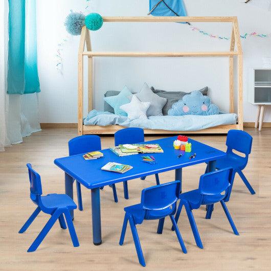 6-pack Kids Plastic Stackable Classroom Chairs-Blue at Set Shop and Smile