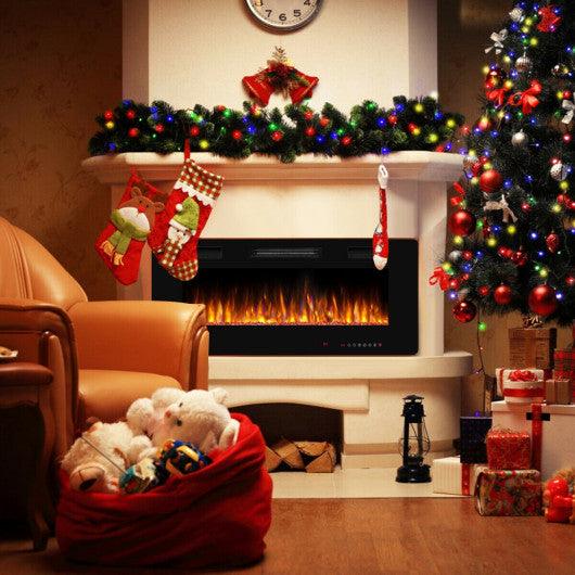 42 Inch Recessed Ultra Thin Electric Fireplace with Timer at Set Shop and Smile