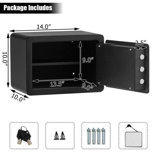 2-Layer Security Safe Deposit Box with Inner LED Light at Set Shop and Smile