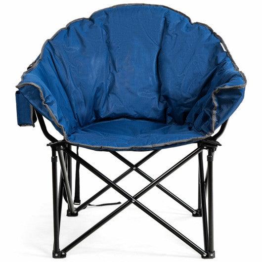 Folding Camping Moon Padded Chair with Carrying Bag-Navy at Set Shop and Smile