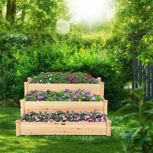 3 Tier Elevated Wooden Vegetable Garden Bed at Set Shop and Smile