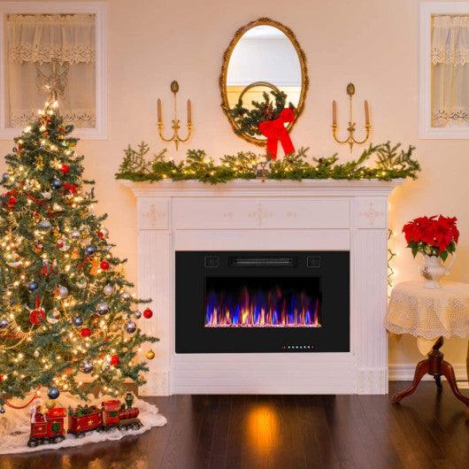 30-Inch Recessed Ultra Thin Electric Fireplace Heater with Glass Appearance at Set Shop and Smile