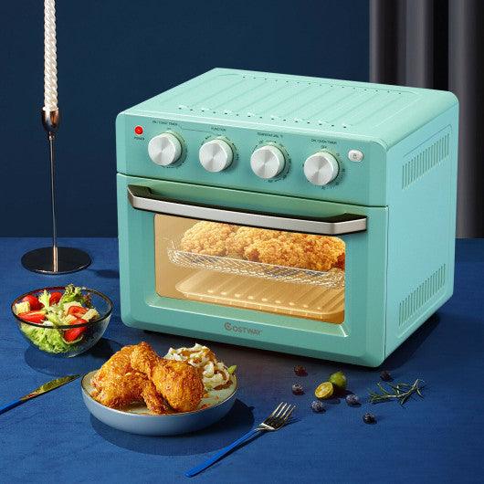19 Qt Dehydrate Convection Air Fryer Toaster Oven with 5 Accessories-Green at Set Shop and Smile
