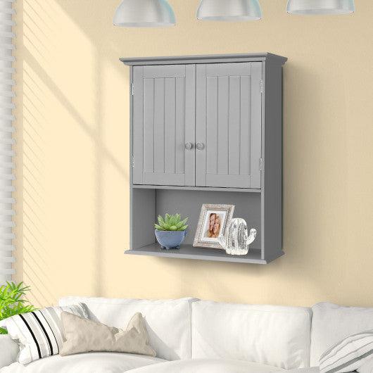 Wall Mount Bathroom Storage Cabinet -Gray at Set Shop and Smile