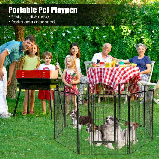 8 Metal Panel Heavy Duty Pet Playpen Dog Fence with Door-40 Inch at Set Shop and Smile