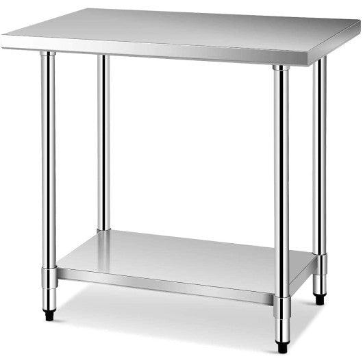 24 x 36 Inch Stainless Steel Commercial Kitchen Food Prep Table at Set Shop and Smile