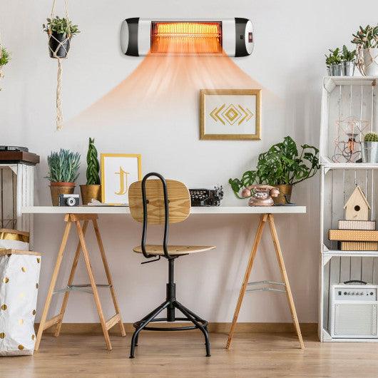 1500W Wall-Mounted Electric Heater Patio Infrared Heater with Remote Control at Set Shop and Smile