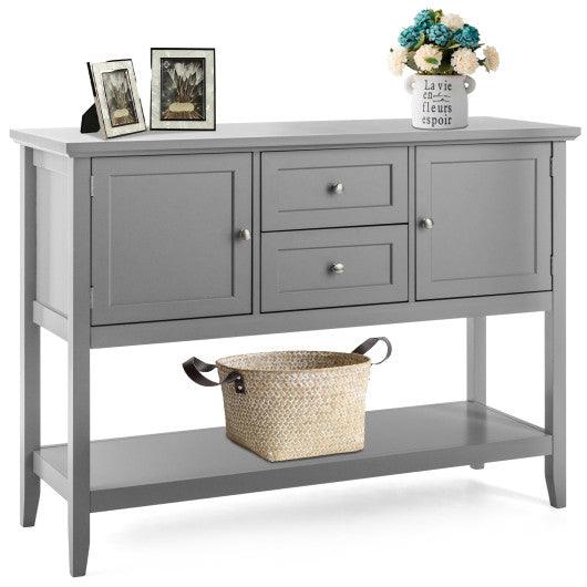 Wooden Sideboard Buffet Console Table with Drawers and Storage-Gray at Set Shop and Smile