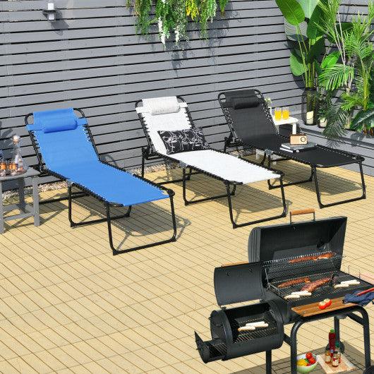 Foldable Recline Lounge Chair with Adjustable Backrest and Footrest-Black at Set Shop and Smile