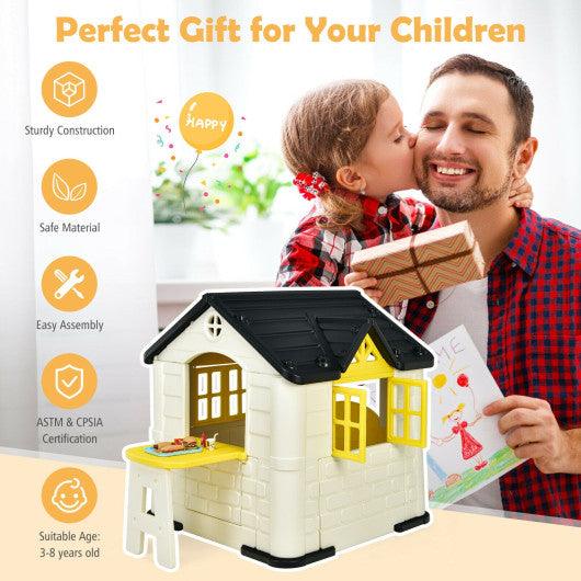 Kid’s Playhouse Pretend Toy House For Boys and Girls 7 Pieces Toy Set-Yellow at Set Shop and Smile