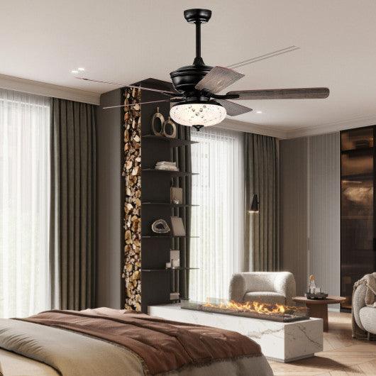52 Inch Ceiling Fan with 3 Wind Speeds and 5 Reversible Blades-Gray at Set Shop and Smile