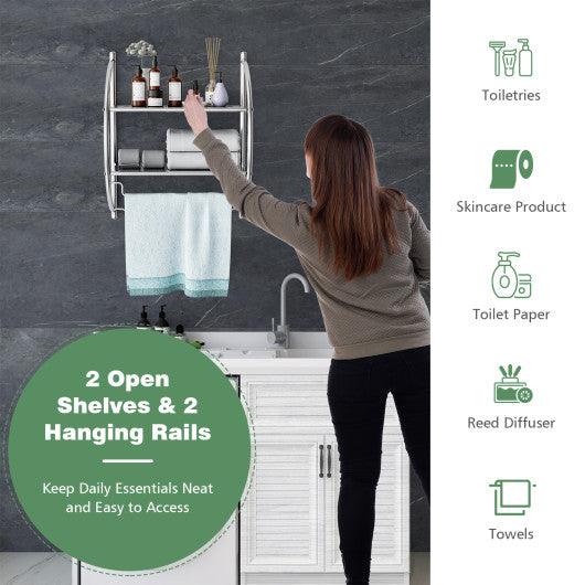 2-Tier Wall Mount Shower Organizer Towel Storage Rack at Set Shop and Smile