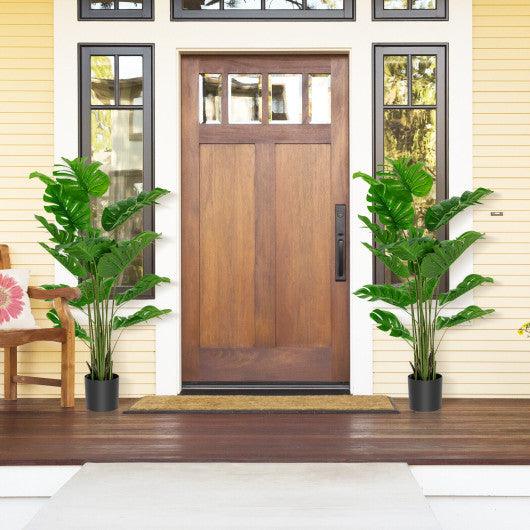 2 Pieces 5 Feet Artificial Monstera Tree Set at Set Shop and Smile