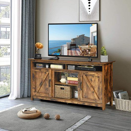 60”Industrial TV Stand Entertainment Center with Shelve and Cabinet-Brown at Set Shop and Smile