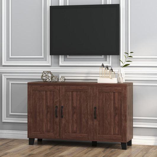 3-Door Buffet Sideboard with Adjustable Shelves and Anti-Tipping Kits-Brown at Set Shop and Smile