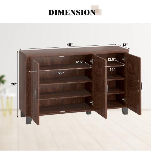 3-Door Buffet Sideboard with Adjustable Shelves and Anti-Tipping Kits-Brown at Set Shop and Smile