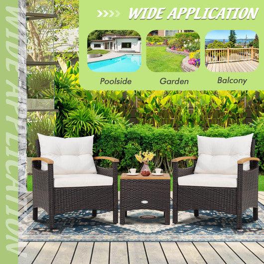 3 Pieces Patio Rattan Furniture Set with Removable Cushion at Set Shop and Smile