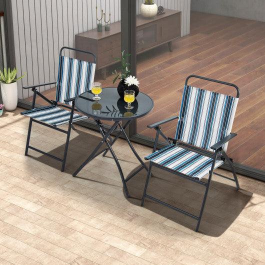 3 Pieces Outdoor Folding Chair Set Portable Folding Chair Set at Set Shop and Smile