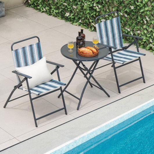 3 Pieces Outdoor Folding Chair Set Portable Folding Chair Set at Set Shop and Smile