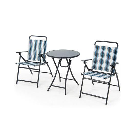 3 Pieces Outdoor Folding Chair Set Portable Folding Chair Set at Set Shop and Smile