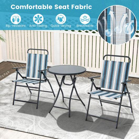 3 Pieces Outdoor Folding Chair Set Portable Folding Chair Set at Set Shop and Smile