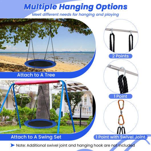 40 Inches Saucer Tree Swing for Kids and Adults-Navy at Set Shop and Smile
