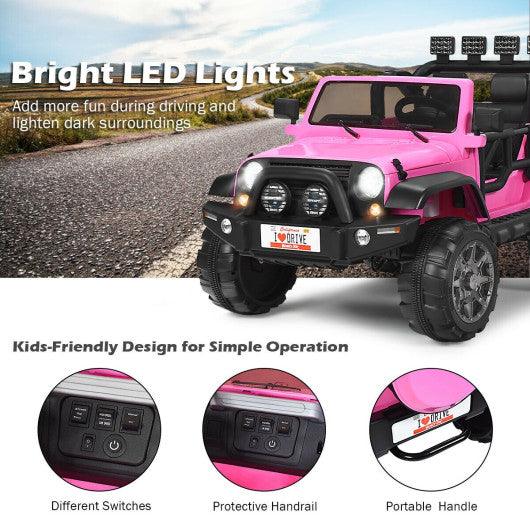 12V 2-Seater Ride on Car Truck with Remote Control and Storage Room-Pink at Set Shop and Smile