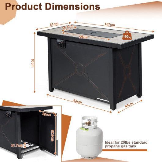 42 Inch 60 000 BTU Rectangular Propane Fire Pit Table at Set Shop and Smile