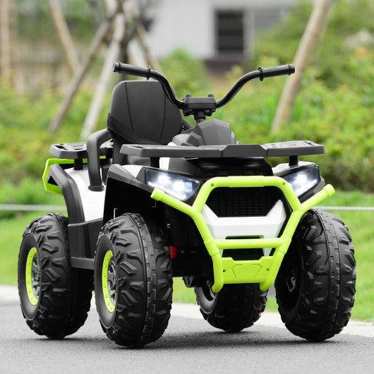 12 V Kids Electric 4-Wheeler ATV Quad with MP3 and LED Lights-White at Set Shop and Smile