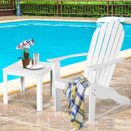Acacia Wood Outdoor Adirondack Chair with Ergonomic Design-White at Set Shop and Smile