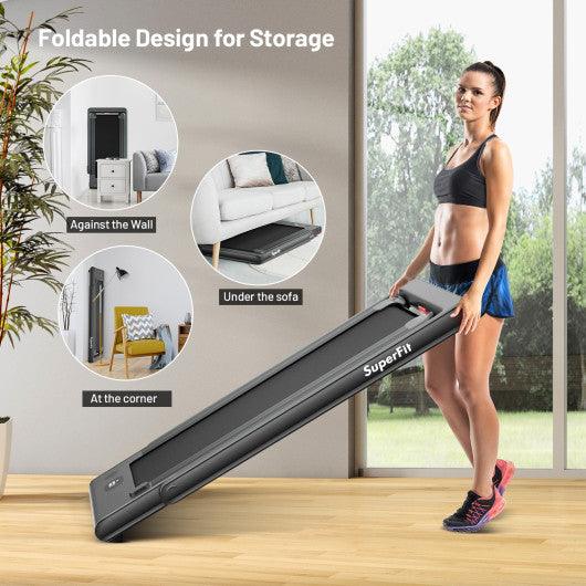 2-in-1 Electric Motorized Folding Treadmill with Dual Display-Black at Set Shop and Smile