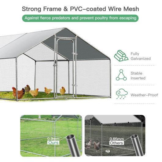 Large Walk in Shade Cage Chicken Coop with Roof Cover-13' at Set Shop and Smile