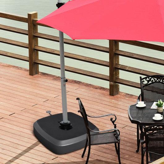 Patio Cantilever Offset Umbrella Base with Wheels for Garden Poolside Deck at Set Shop and Smile