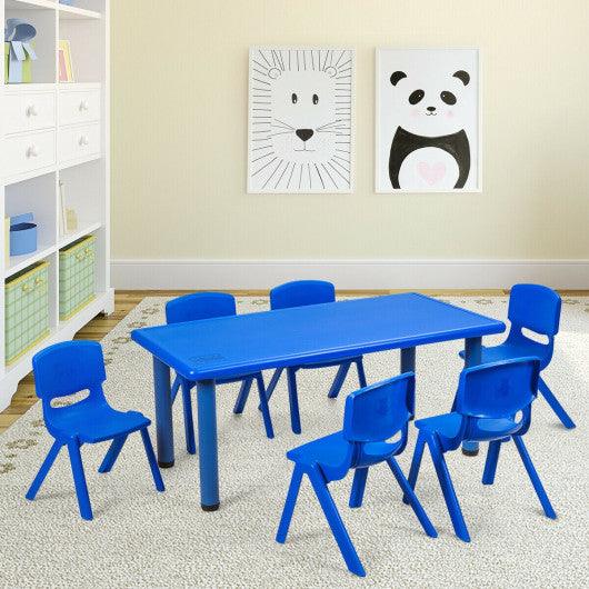 6-pack Kids Plastic Stackable Classroom Chairs-Blue at Set Shop and Smile