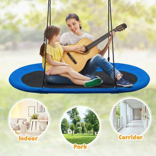 60 Inch Saucer Surf Outdoor Adjustable Swing Set-Blue+Black at Set Shop and Smile