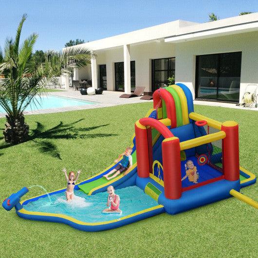 Inflatable Kid Bounce House Slide Climbing Splash Park Pool Jumping Castle Without Blower at Set Shop and Smile