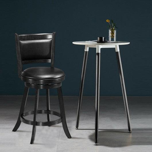 2 Pieces 24 Inches Swivel Counter Stool Dining Chair Upholstered Seat-Black at Set Shop and Smile