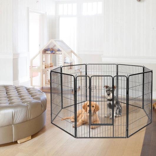 8 Metal Panel Heavy Duty Pet Playpen Dog Fence with Door-40 Inch at Set Shop and Smile