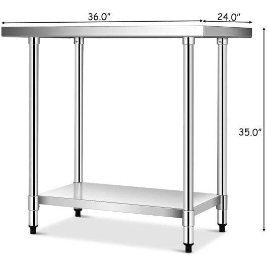 24 x 36 Inch Stainless Steel Commercial Kitchen Food Prep Table at Set Shop and Smile