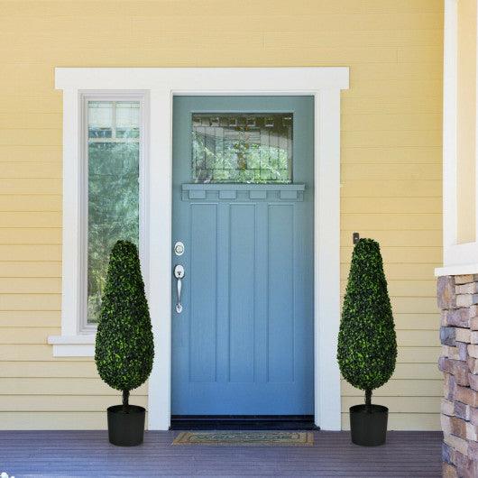 2 Pack 3 Feet Artificial Tower UV Resistant Indoor Outdoor Topiary Tree at Set Shop and Smile