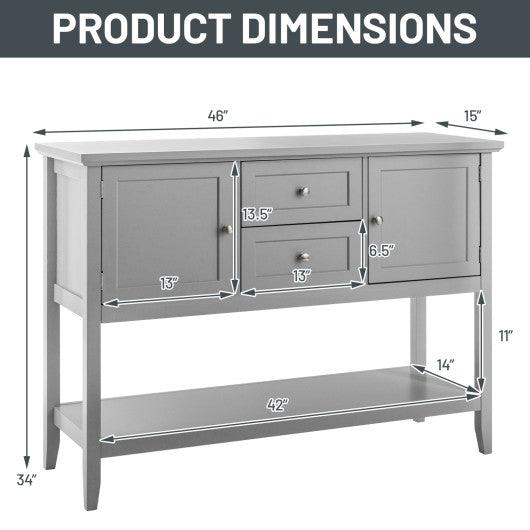 Wooden Sideboard Buffet Console Table with Drawers and Storage-Gray at Set Shop and Smile