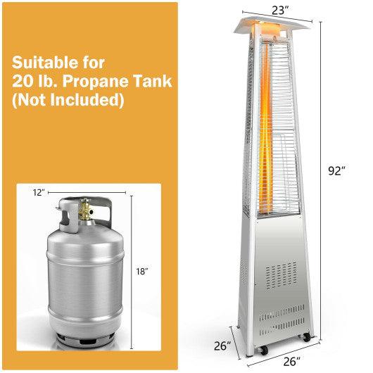 42 000 BTU Stainless Steel Pyramid Patio Heater With Wheels at Set Shop and Smile