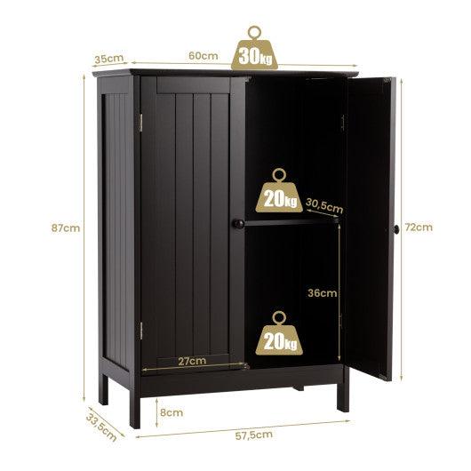 Bathroom Floor Storage Double Door Cupboard Cabinet-Brown at Set Shop and Smile